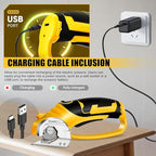 Cordless Electric Scissors, 4V Cardboard Cutter, Box Cutter - 2 Blades, 1 Storage Bag, Safety Lock & LED Light, Rechargeable Power Rotary Cutter for Box Carpet Fabric Plastic Leather