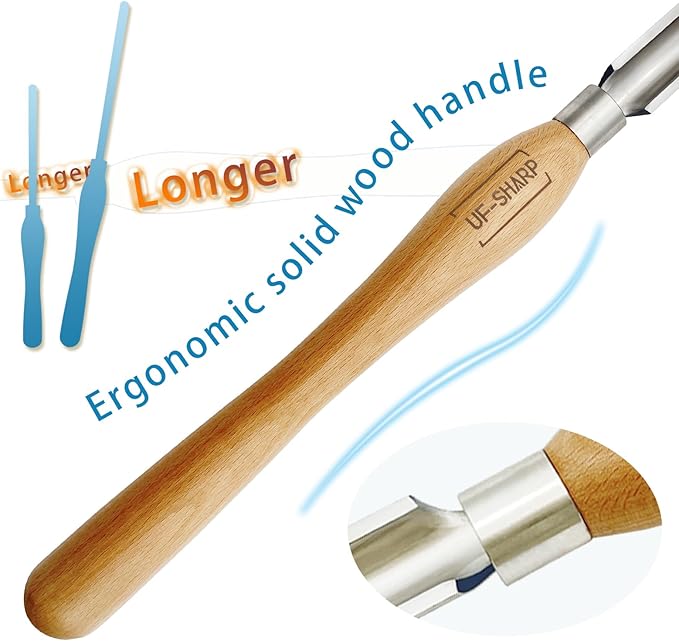 1 inch Spindle Roughing Gouge for Wood Lathe,M2 Cryo HSS Wood Turning Tools with Beech Wood Handle