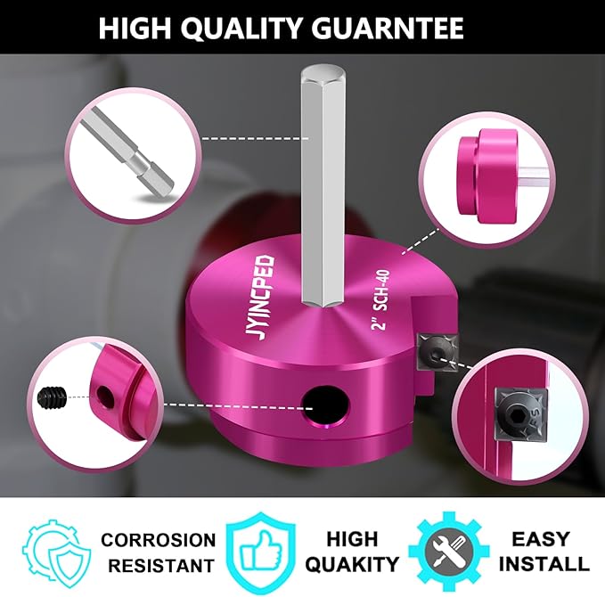 8Pcs PVC Pipe Reamer Kit,PVC Fitting Saver with 1/2",3/4",1",1-1/4",1-1/2",2",3",4" Reamers,PVCs Socket Saver Plumbing Plastic Pipe Reamer Tool Kit for Sch.40 CPVC ABS Hub,Fit Standard 1/2" Drills