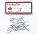 200pcs Silver 1/8" x 3/8" Aluminum Blind Rivets, 3.2 x 9.5mm Pop Rivets,Aluminum Grip and Steel Mandrel