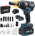 Cordless Impact Wrench 1/2 Inch, 1500 N.m/1106ft-lbs Brushless Impact Gun Compatible with Makita 18V Batteries, 5000 RPM High Torque Electric Power Impact Driver Set for Car Home (Blue)