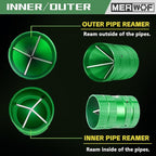 Metal Pipe Reamer for Copper PVC Pipe, Deburring Tool, PlumbingTools, 1/4” to 1-5/8” Inner/Outer Tubing Cleaner, Tube Chamfering Tool (Green)