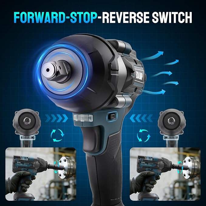 Cordless Impact Wrench 1/2 Inch, 1500 N.m/1106ft-lbs Brushless Impact Wrench Gun Compatible with Makita/Dewalt (No Battery), Electric Power Impact Driver for Car Home (For Makita Battery)