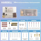 HARDELL Mini Cordless Rotary Tool, 5-Speed Rotary Tool Kit with 69 Accessories, 4V Power Rotary Tool for Cutting, Engraving, Sanding, Drilling, Polishing, Small Wood Carving tool or DIY Crafts（Pink)