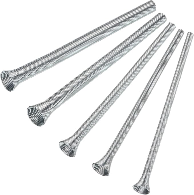 Spring Tubing Benders Kit 1/4, 5/16, 3/8, 1/2 and 5/8 Inch 5 in 1 Tube Bender Set for Copper, Brass, Aluminum and Thin Steel Tube