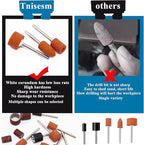 Tnisesm 64Pcs Sanding Bits & Sanding Drum Set for Dremel Rotary Tool with Box, Aluminium Oxide Tough Enough to Metal Rust Removal/Smoothing/Sharpening, Different Shape Meet More Needs