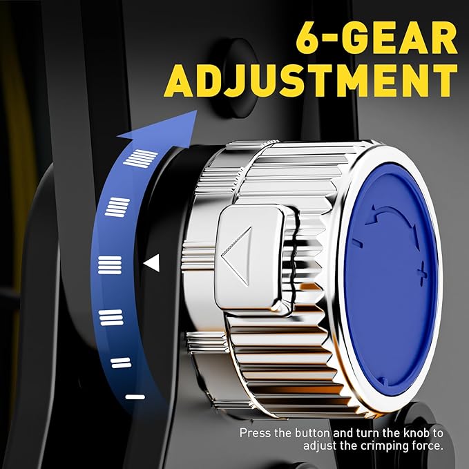 haisstronica Quick Change Jaws Crimping Tool for Non-Insulated Wire Connectors AWG 22-8 Ratcheting Wire Crimper & Terminals - H4