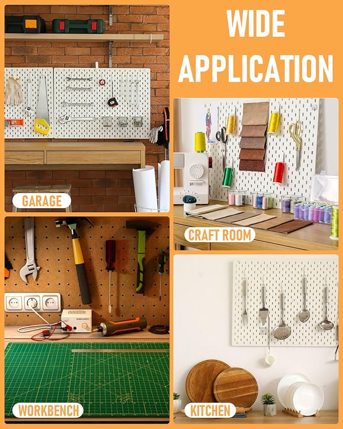 INCLY 278PCS Pegboard Accessories Organizer Kit, Peg Board Hooks Assortment with Bins for Organizing Various Tools, Fit 1/8 or 1/4 inch Pegboard for Hanging Storage, Garage Wall Attachments