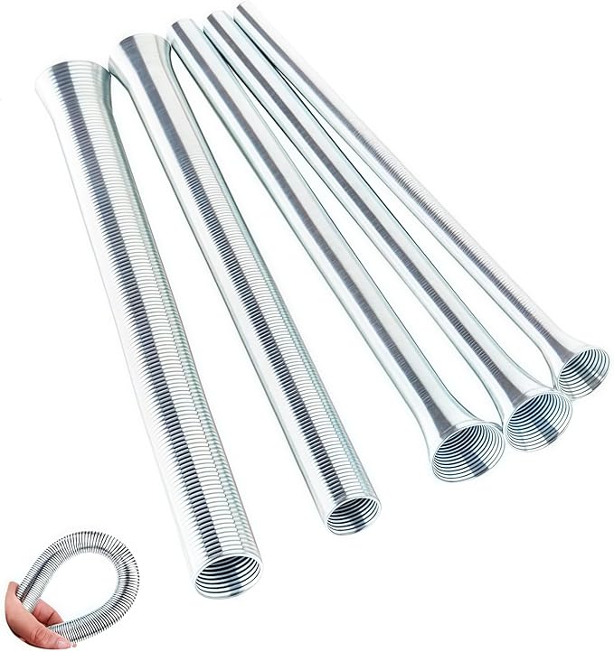 Spring Tube Benders Tubing Benders Spring for Pipe O.D.1/4, 5/16, 3/8, 1/2, 5/8 Inch Tube Bender Kit for Copper Aluminum Thin Wall Steel Tubing， 5 Pieces