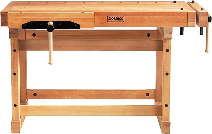 Sjobergs 33246 1500 Elite Woodworkers Beech Workbench, With Two Large Vices and Endless Options