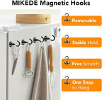 MIKEDE Magnetic Hooks, 40Lbs Strong Neodymium Black Magnet Hook for Hanging, Heavy Duty Magnetic Hooks Classroom Must Have, Magnet with Hooks for Home, Kitchen, Workplace, School - Pack of 10