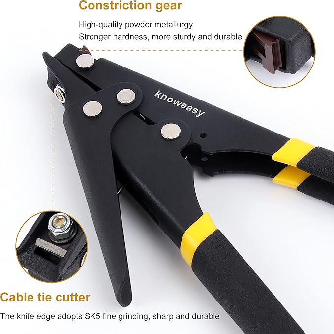 Knoweasy Zip Tie Tool and Tensioning and Cutting Tool for Plastic or Nylon Cable Tie
