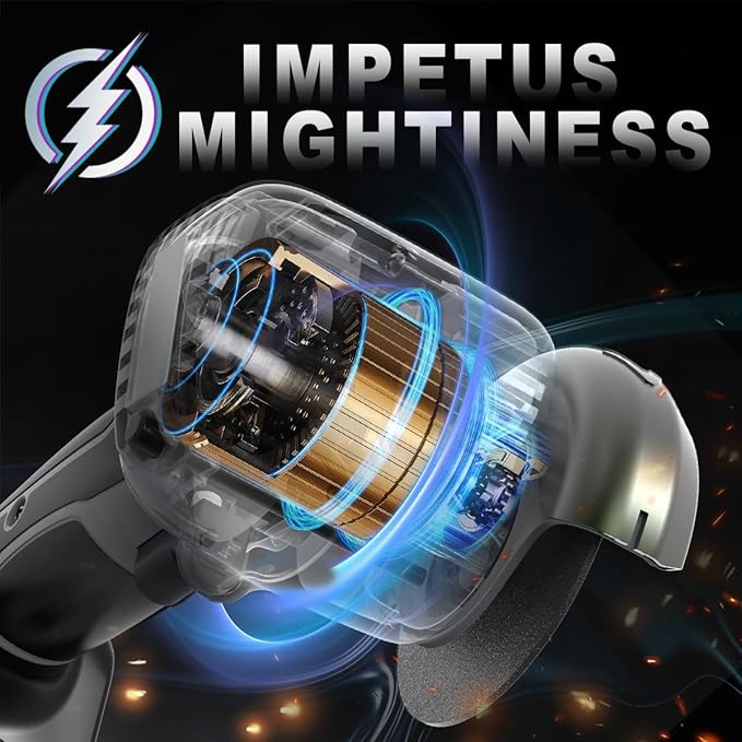 Brushless Cordless Angle Grinder Kit, 28000rpm Mini Electric Angle Grinding Tool with 2x21V 2000mAh Battery and 6-Cutting Discs, Grinder Handheld Cutter for Metal Wood