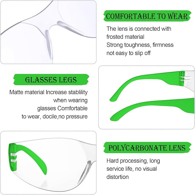 Yunsailing 100 Pack Bulk Safety Glasses Eye Protection Goggles for Women Men DIY Construction Lab