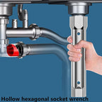 10Pcs shower valve double headed socket wrench, spark plug faucet nut disassembly kit, used for disassembling water pipes, bathtubs, and shower valve hex wrenches, with handle and accessories