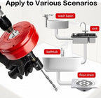 Upgrade Plumbing Snake Drain Auger,25 FT Automatic Retract Drain Snake with Dual Mode,Professinal Drain Clog Remover,Flexible Snake Drain Hair Remover Tool for Bathroom Shower Sink Kitchen