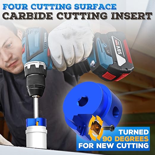 7PCS PVC Pipe Reamer Kit - SCH40 Aluminum Deburring Tool Kit (3/4" to 4") | Dual-Blade Technology | Deburring Tool for PVC & ABS Pipes | Fits Standard 1/2" Drills