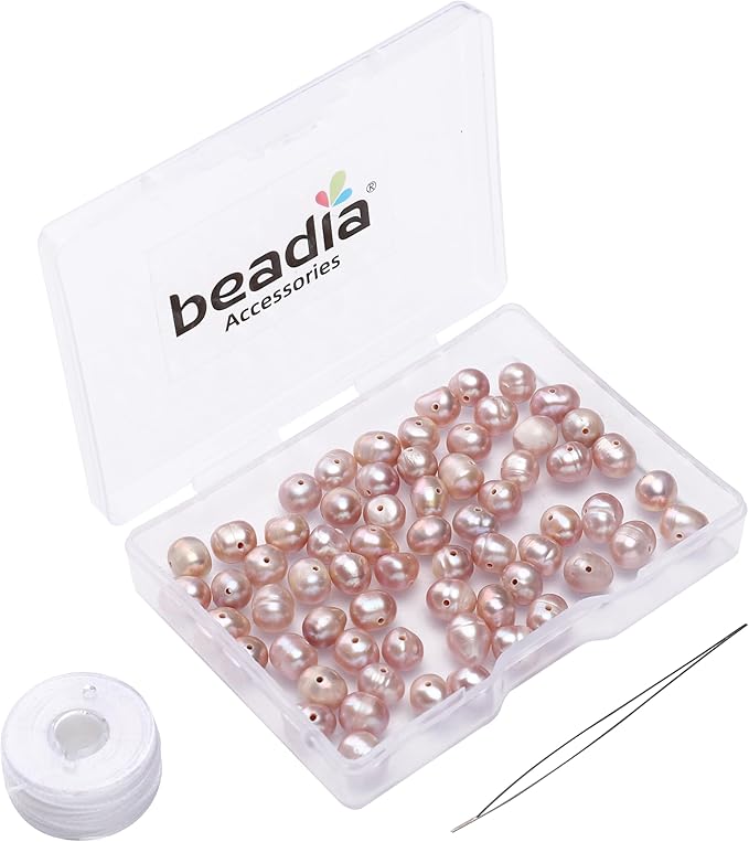 Natural Pearl Beads Potato 5-6mm Purple Freshwater Cultured Loose Gemstone Beads for DIY Jewelry Making 13.8''/Strand HQ