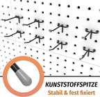 HUHOLE Pegboard Hooks 4 Inch 50PC, Black Peg Board Hooks, Fit 1/4" or 1/8" Pegboard, Ideal Peg Board Organizer Accessories for Garage Tool Organization, Wall Storage (Black, 4 Inch)