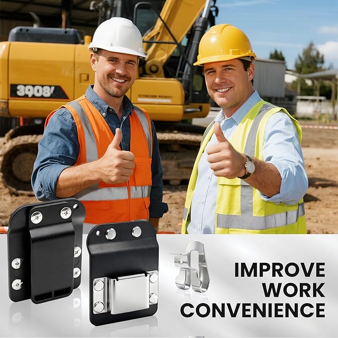 1 Pcs Drill Holder for Tool Belt + 1 Pcs Drill Clip, Tape Measure Holder with Metal Clip, 2 in Belt Hook Holster for Cordless Drill, Impact Driver, Measuring Tape, Tool Accessories
