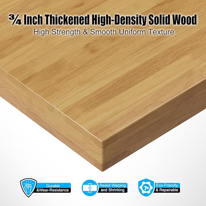 48” Adjustable Wood Work Bench, Heavy Duty Work Table with Power Outlets & Drawers Wheels for Workshop, Garage, 3000 Lbs Capacity