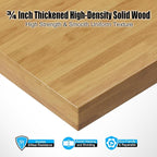 60” Heavy-Duty Solid Wood Work Bench Work Table with Wheels, Adjustable Height Portable Workbench with Power Outlets, 3000 Lbs Capacity Workstation for Garage, Workshop