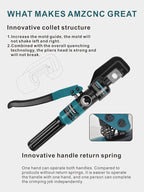 Hand Operated Hydraulic Crimping Tool Range 12 AWG-2/0 AWG for Cable lugs Hydraulic Crimping Crimper Wire Terminal Lug Tool with 9 Pairs Dies