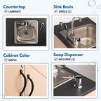 Ozark River Portable Sinks Lil Delux, Child Height Double Basin Portable Hand Washing Station for Daycares & Classrooms, Self-Contained Portable Sink with Hot Water for Kids