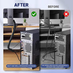 Neoprene Cable Management Sleeve 10ft (120 inch) - 1.5 inch, Velcro Cuttable Cord Organizer, Split Wire Loom Tubing Reversible Cord Protector for TV USB PC Ethernet Cable Hider Protect Pets Kids