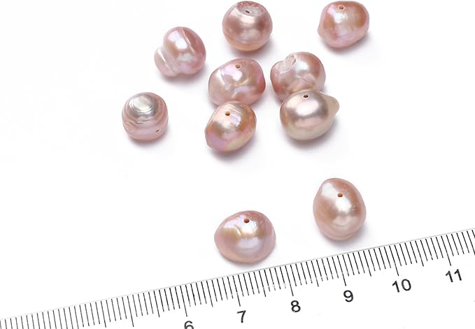 Natural Pearl Beads Potato 10-11mm Purple Freshwater Cultured Loose Gemstone Beads for DIY Jewelry Making 13.8''/Strand HQ