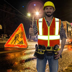 BeautyWill Custom Safety Vest Customized Logo Class 2 High Visibility Reflective Vest with Pockets Construction workwear