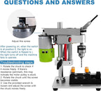 Mini Benchtop Drill Press with Work Light | Rear-Mounted 795 Motor, Small Bench Drilling Machine for Woodworking, Jewelry & Crafts, B10 Chuck, Motor & Belt Guard