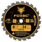 FOXBC 6-1/2 inch Circular Saw Blade 24T 40T 60T Combo Pack, Ultra Fine Finish for Wood Cutting, Thin-Kerf with 5/8" Arbor