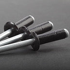 Linkup 65pcs pack 1/4'' x 1/2'' Black pop blind Rivets, 6.4mm x 12mm Black pop rivets,Aluminum Body Steel Mandrel Rivets (Black),Dome Head aluminum rivets