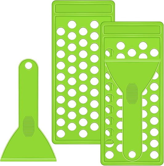 Maitys 2 Sets Lip Balm Tray and Spatula Portable Lip Balm Filling Tray and Spatula Set Lip Balm Tube Holder Lip Balm Tubes Tray Lip Balm Containers Lip Gloss Making Kit(Green)-VeraVaultWomen