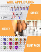 INCLY 120 Pack 2/4/6 Inch Black Pegboard Hooks, 1/4" Heavy Duty Peg Board Shelving Hooks Accessories, Peg Board Tool Hangers Fit 1/4" Pegboard Hanging Tools Garage, Crafts Organizing, Kitchen, Store