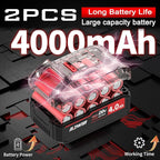 NAWIN 4 inch Cordless Angle Grinder Kit, Variable Speed Grinder, 2×4.0Ah Li-Ion Battery&Fast Charger,9000RPM Brushless Motor, battery angle grinder tool,angle grinder cordless