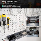 Metal Peg Panels - 4 Pcs 24' x 12' Wall Organizer, Steel Pegboard Tool Board, White Pegboard for Garage Storage & Organization