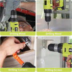 Cordless Drill Set, 20V Electric Power Drill with Battery And Charger, Torque 30N, 21+1 Torque Setting, 3/8-Inch Keyless Chuck, Drill Driver Bits Kit, with LED Electric Drill Set. （green)