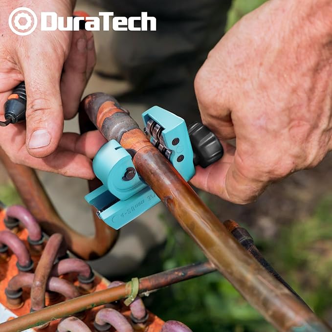 DURATECH Tubing Cutter, for Outer Diameter: 3/16" to 1-1/8"(4-28MM), Copper, Aluminum, Brass and Plastic Tubing Compact Cutter, With Replacement Wheel