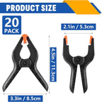 20 Pack 4.5 inch Plastic Spring Clamps, Black Heavy Duty Clips, Backdrop Clips, Woodworking Clamps, Plastic Clamps for Crafts, Backdrop Stand, Woodworking, Photography