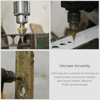 ZELCAN Step Drill Bit Set, 5PCS HSS Titanium Step Drill Bits for Metal, 50 Sizes in 5 High Speed Steel Unibit Stepped Drill Bit for DIY Lovers Electrician, 1/8 to 1-3/8 Inches