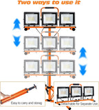 21000 Lumen Work Lights with Stand, 3 Adjustable Head LED Work Light, Foldable Tripod Stand, Waterproof Lamp with 6500 Kelvin Color Temperature (3 Adjustable Head)