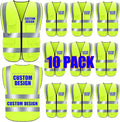 BeautyWill Custom Safety Vest Customized Logo Class 2 High Visibility Reflective Vest with Pockets Construction workwear