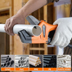 PVC Pipe Cutter - 3 Inch Max Opening, Heavy-Duty Ratchet Pipe Cutter Tool with Stabilizer for PVC, PPR, PE, PEX, Plastic Hoses & Plumbing Pipes with Teflon Coated SK5 Blade