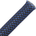 25ft - 3/8 inch PET Expandable Braided Sleeving – BlackBlue – Alex Tech Braided Cable Sleeve