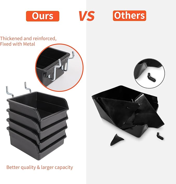 240PCS Pegboard Hooks Assortment, Pegboard Organizer Kit with Bins, Cups, 1/8 and 1/4 inch Hooks for Hanging Tools, Garage Wall Organization