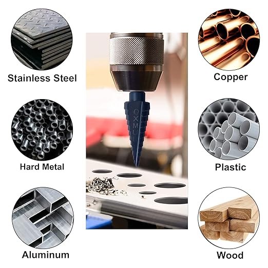 M35 Step Drill Bit Set for Metal, 1/8—1-3/8, 19-Steps, Cobalt Bits, Heavy-Duty for Stainless Steel, Hard Metal, Aluminum, Wood, 2pcs. Z204_205