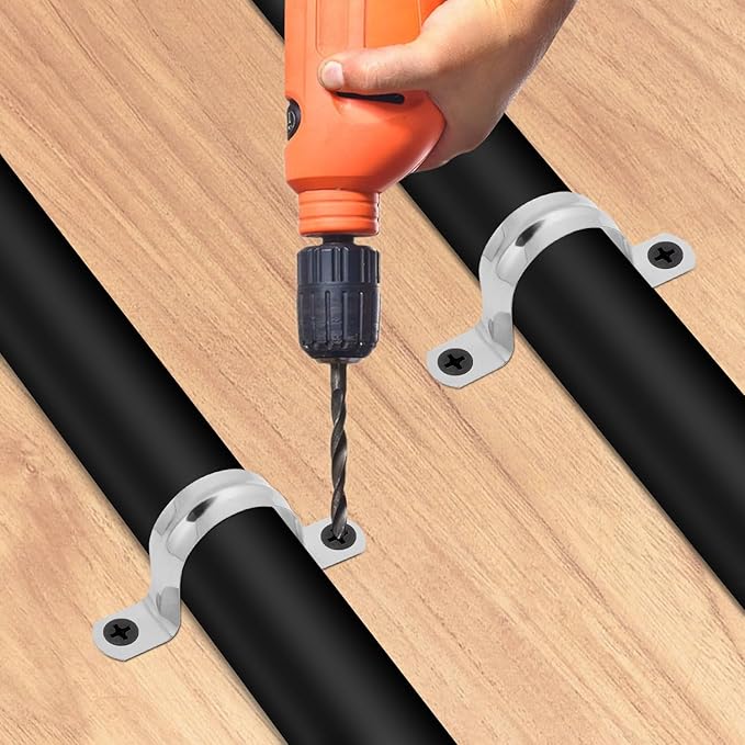 300 PCS 7/8 Inch Stainless Steel Rigid Pipe Strap, M22 Conduit Clamps, U Bracket Mounting Clamps with Two Hole, U Tube Pipe Clamp for Chemical Industry, Commercial