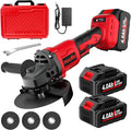 Cordless Angle Grinder Kit, 4-1/2" Power Angle Grinders with 2 * 4.0Ah Battery & 12000RPM Brushless Motor, Metal Grinder with Cutting Wheels, Electric Grinder Tool Set for Cutting, Grinding